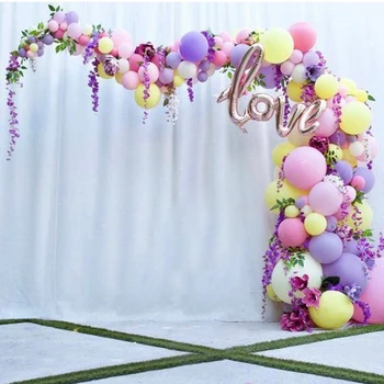161 szt. miłość pastelowe balony makaronu fioletowy różowy żółty balon garland łuk zestaw Ślub, Urodziny, Baby Shower Party dekoracje