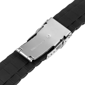 Silikonowy pasek gumowy do zegarka stalowa pasek z klamrą dla Seiko Citizen Casio Watch Band naręczny bransoletka czarny 17 18 19 20 21 22 23 24 mm