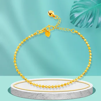 VAMOOSY unisex popcorn łańcucha bransoletki puste sferyczne 24 K złoto zroszony bransoletki dla kobiet dla mężczyzn biżuteria poprawiny prezenty