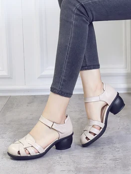 GKTINOO 2020 letnie sandały Damskie wykonane ręcznie ze skóry naturalnej damska casual wygodne buty damskie sandały damskie letnie buty