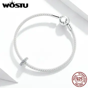 WOSTU New Sterling Silver 925 Shining Winter Charms for Original Snake Bracelet Women Jewelry Silver Beads Making DXC1648