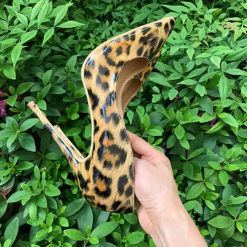 Veowalk marka włoski styl kobiety sexy Leopard Ostre skarpety i buty na wysokim obcasie panie poślizgu na Partii szpilki pompy dostosować do podjęcia
