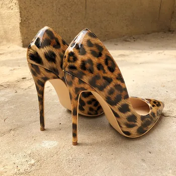 Veowalk marka włoski styl kobiety sexy Leopard Ostre skarpety i buty na wysokim obcasie panie poślizgu na Partii szpilki pompy dostosować do podjęcia