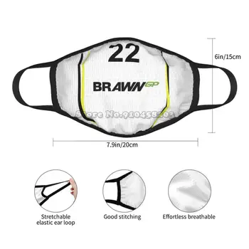 Brawn Gp Button Design Fashion Print Funny Pm2.5 Ekologiczna Maska Do Twarzy 22 Jensenie. Brawn Gp Brawn Brawn Jensenie. Jensenie. 22 Brawn