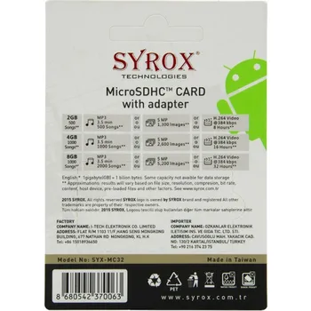 Syrox 32 Gb Micro Sd Card Mocowanie Kart Pamięci
