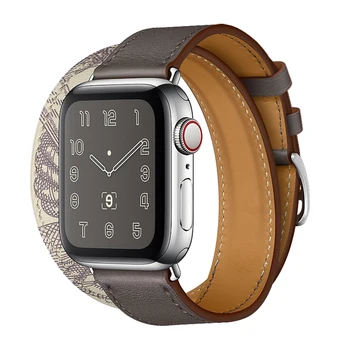 Pasek do apple watch band 44 mm 40 mm skórzana pętla mc band 42 mm 38 mm podwójny tour bransoletka do zegarka apple watch 5 4 3 6