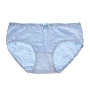 2020 new girls underwear 5 szt./lot koronka bawełniana z niskiej talii piękny print majtki młoda dziewczyna majtki nastolatek niebieski sprzedaż