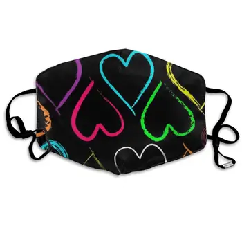 YongColer Free Neon Heart wielokrotnego użytku, wygodne, oddychające Антипылевые zewnętrzne maski do twarzy do prania ciepłe, wiatroszczelne maski do twarzy