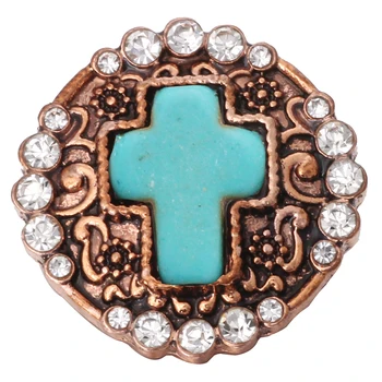 6 szt./lot nowy Snap Button biżuteria vintage, okrągły metalowy krzyż piłka 18 mm Snap Buttons Fit 18 mm Snap bransoletka bransoletki bransoletki DIY