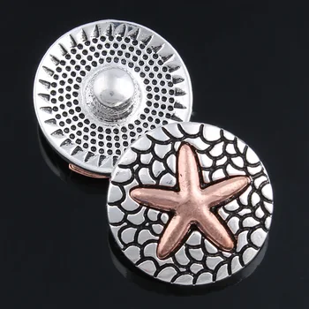 6 szt./lot nowy Snap Button biżuteria vintage, okrągły metalowy krzyż piłka 18 mm Snap Buttons Fit 18 mm Snap bransoletka bransoletki bransoletki DIY