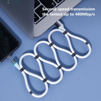 Anti-winding magnetic 3A fast charging cable For iphone USB type C micro USB 3 in 1 charging data cable transmission for mobile