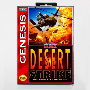16-bitowy gry kaseta Sega MD sprzedawcy skrzynią - mapa gry Desert Strike dla systemu Megadrive Genesis