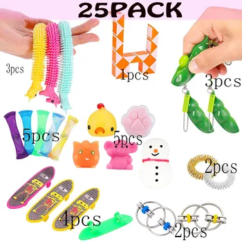 Fidget Sensory Toys Pack Anti-Stress Pop Bubble Elastyczne Struny Siatka Marmur Autyzm Alarm Ulga Stres Ostrość Dzieci Dorosłe Zabawki