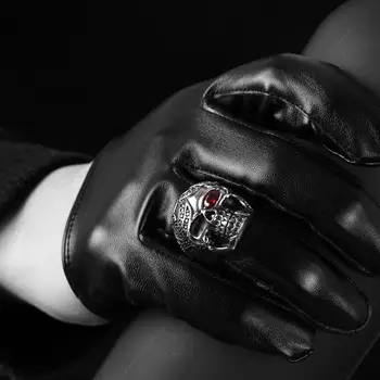 GOMAYA 316L ze stali nierdzewnej szkielet pierścienie dla mężczyzn czarny moda punk neogotycki Rocznika pierścień partii Fine Jewelry nowa dostawa
