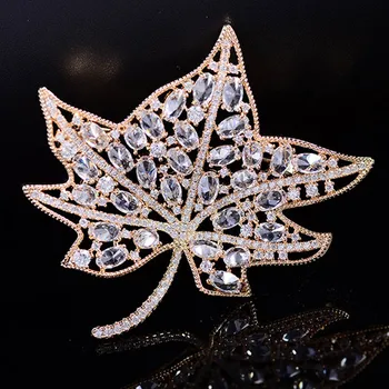 Zlxgirl Classic Gold peach leafs broszka dla kobiet ślub dekoracje ślubne Dubaj szalik szpilki biżuteria mikro betonowa popularne prezenty