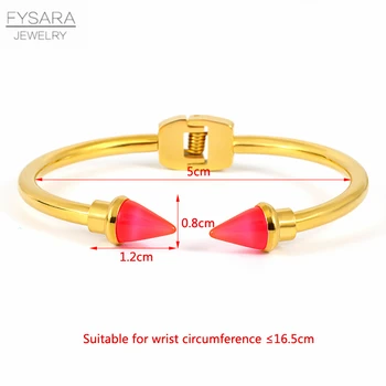 FYSARA stal nierdzewna strzałka mankietów bransoletki dla kobiet biżuteria wielokolorowy miłość Noeud bransoletka bransoletki marki biżuteria 2020