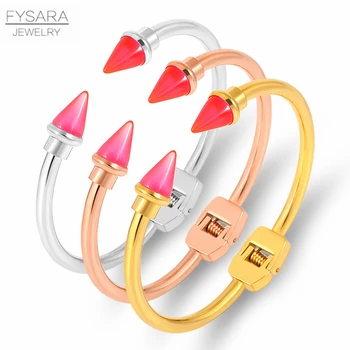 FYSARA stal nierdzewna strzałka mankietów bransoletki dla kobiet biżuteria wielokolorowy miłość Noeud bransoletka bransoletki marki biżuteria 2020