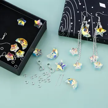 Biżuteria robi zestaw Kryształ Księżyc wisiorek szkło Gwiazda koraliki biżuteria podejmowania narzędzia kolczyki naszyjnik wnioski DIY handmade rzemiosła