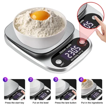 Elektroniczne wagi 5 kg 10 kg 1 kg 0,1 g przenośne elektroniczne wagi elektroniczne led Waga do ważenia produktów spożywczych pieczenia warzyw