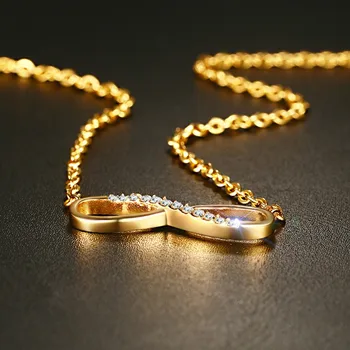 Meaeguet CZ nieskończoność wisiorek naszyjniki Dla kobiet złoto-kolor naszyjnik Urok naszyjnik moda biżuteria