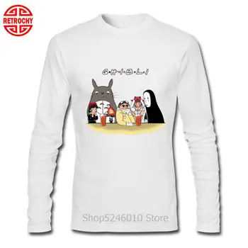 Camisetas Anime Studio Ghibli T-shirt Princess Mononoke Tshirt Men Japan Manga Mashup Demon Totoro Spirited Away No Face T Shirt