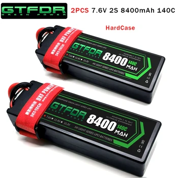 DXF Lipo battery 2S 7.4 V 7.6 V 5200mAh 6200mAh 6500mAh 8400mAh 100C 200C 140C 280C HardCase dla RC 1/8 części buggy, samochody samochód