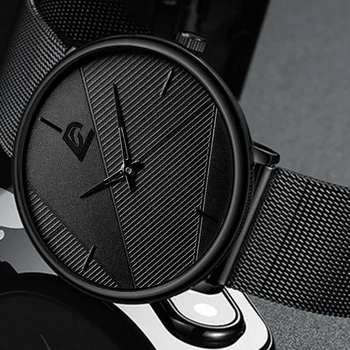 2020 minimalistyczne męskie mody zegarek Simple Men Business ultra-cienki siatkowy pas ze stali nierdzewnej zegarek kwarcowy relogio masculino
