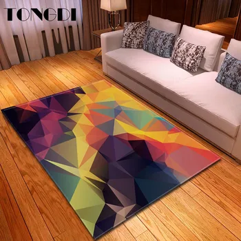 TONGDI Modern Carpet Anti-skid Elegant Artistic 3D Steric Printing Mat Soft Rug Luxury Decor For Home Parlour LivingRoom Bedroom