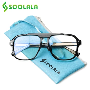 SOOLALA oversize TR90 anty światło niebieskie okulary Kobiety mężczyźni komputerowe krótkowzroczność okulary przepisane im okulary Przeciwsłoneczne