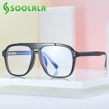 SOOLALA oversize TR90 anty światło niebieskie okulary Kobiety mężczyźni komputerowe krótkowzroczność okulary przepisane im okulary Przeciwsłoneczne