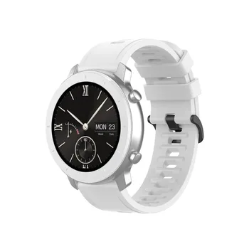 Elastyczny pasek silikonowy do zegarka Huami Amazfit GTS 2 GTR 42 mm GTS BIP Lite Smartwatch męska moda czysty kolor Sportowy pasek