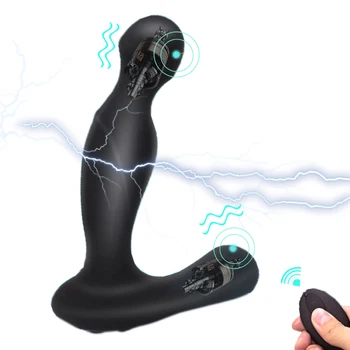 Dwusilnikowe RC wibratory Bezprzewodowy elektryczny szok anal wtyczkę masażer prostaty seks-zabawki, 10 biegów G-spot dildo zewnętrzne wibratory