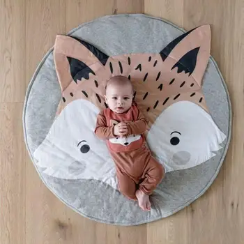 Gry dla dzieci mata kreskówka zwierząt noworodek czołgać kołdra bawełny, okrągły podłoga dywan dywan dywanik do pokoju dziecięcego wystrój dzieci