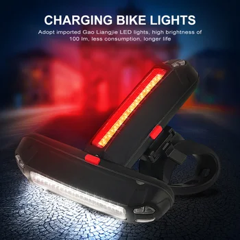 100 lumenów Chargeable USB bike light LED wodoodporny jazda na Rowerze lampa tylna MTB Road Bike lampa tylna zespolona lampa tylna zespolona dla bezpieczeństwa jazdy na rowerze