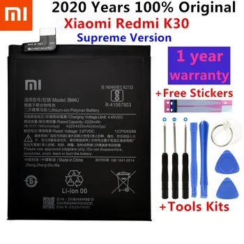 Oryginał 4320 mah BM4U bateria telefonu komórkowego Xiaomi Redmi K30 Supreme Version BM4U Smart Phone Battery darmowe narzędzia