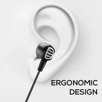Jellico przewodowe słuchawki 3,5 mm douszne słuchawki 1,2 m mikrofon przewodowy regulator głośności słuchawki do smartfona Samsung Xiaomi Huawei