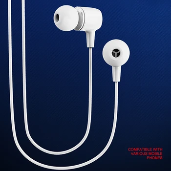 Jellico przewodowe słuchawki 3,5 mm douszne słuchawki 1,2 m mikrofon przewodowy regulator głośności słuchawki do smartfona Samsung Xiaomi Huawei