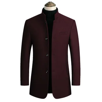 Męskie wełniane kurtki męskie Jesień Zima moda wełniana kurtka płaszcz mężczyzna business casual ciepłą odzież kurtka męska odzież