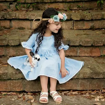 US Little/Big Sister Girl Short Sleeve Flower Romper Dress Matching Set Outfit