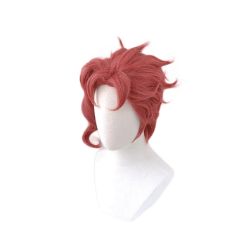 Dziwne przygody anime Jojo's role-playing game wig Kakyoin Noriaki Red Curl High Temperature Fiber Hairpiece Halloween Party W Cosplay