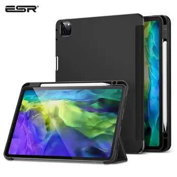 ESR for iPad Pro 11 Case with Pencil Holder Case gładka tylna pokrywa Soft TPU Auto Wake/Sleep Smart Case for iPad Pro 11 12.9 2020