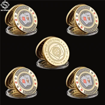 5SZT Big Slick Entertaining 3D Poker Chip Colorful Casino Metal Coin W/ Coin Capsule