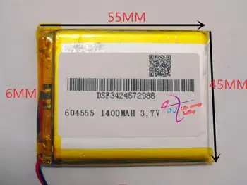 Tablet bateria 3.7 V,1400mAH,[604555] PLIB; polimerowy akumulator litowo-jonowy / akumulator litowo-jonowy do dvr,GPS,mp3,mp4,telefonu komórkowego