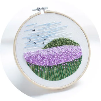 Easy DIY Wzór printed Flower Embroidery Kit for Beginner robótki ręczne haft szycie Sztuka rzemiosło malarstwo wystrój domu