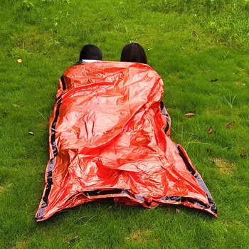 Awaryjny śpiwór przetrwanie 2 osób śpiwory termalny Биви worek awaryjne Koc na kempingu turystyki pieszej