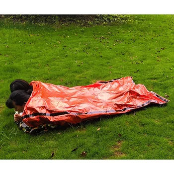 Awaryjny śpiwór przetrwanie 2 osób śpiwory termalny Биви worek awaryjne Koc na kempingu turystyki pieszej