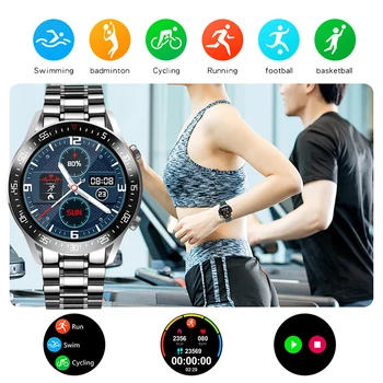 LIGE 2020 Luxury Steel Band Smart Watch Męskie sportowe wielofunkcyjne IP68 wodoodporny rytm serca ciśnienie krwi fitness inteligentny zegarek