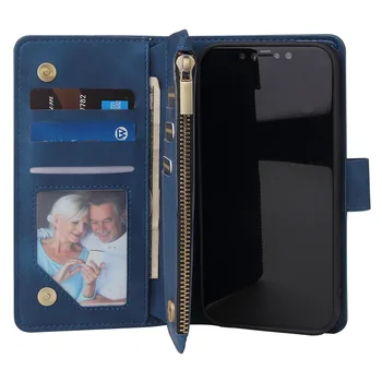 Zamek błyskawiczny portfel skórzany pokrowiec dla telefonu iPhone XS Max X XR 8 7 Plus etui magnetyczne etui dla iPhone 12 11 Pro Max SE 2020 Mini