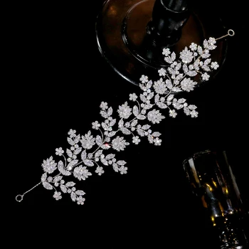 ASNORA Luxury bridal crown hair band, diadem i akcesoria do włosów dla absolwentów firmowych, miękka taśma do włosów, tiary i korony