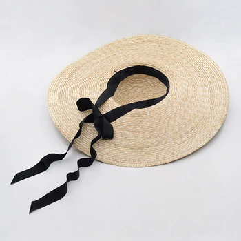 Nowa letnia roleta plaża kapelusz elegancka i naturalna 15 cm duży słomkowy kapelusz z szerokim rondem Kentucky Derby damskie kapelusz taśma dziewczyna czapka cebula